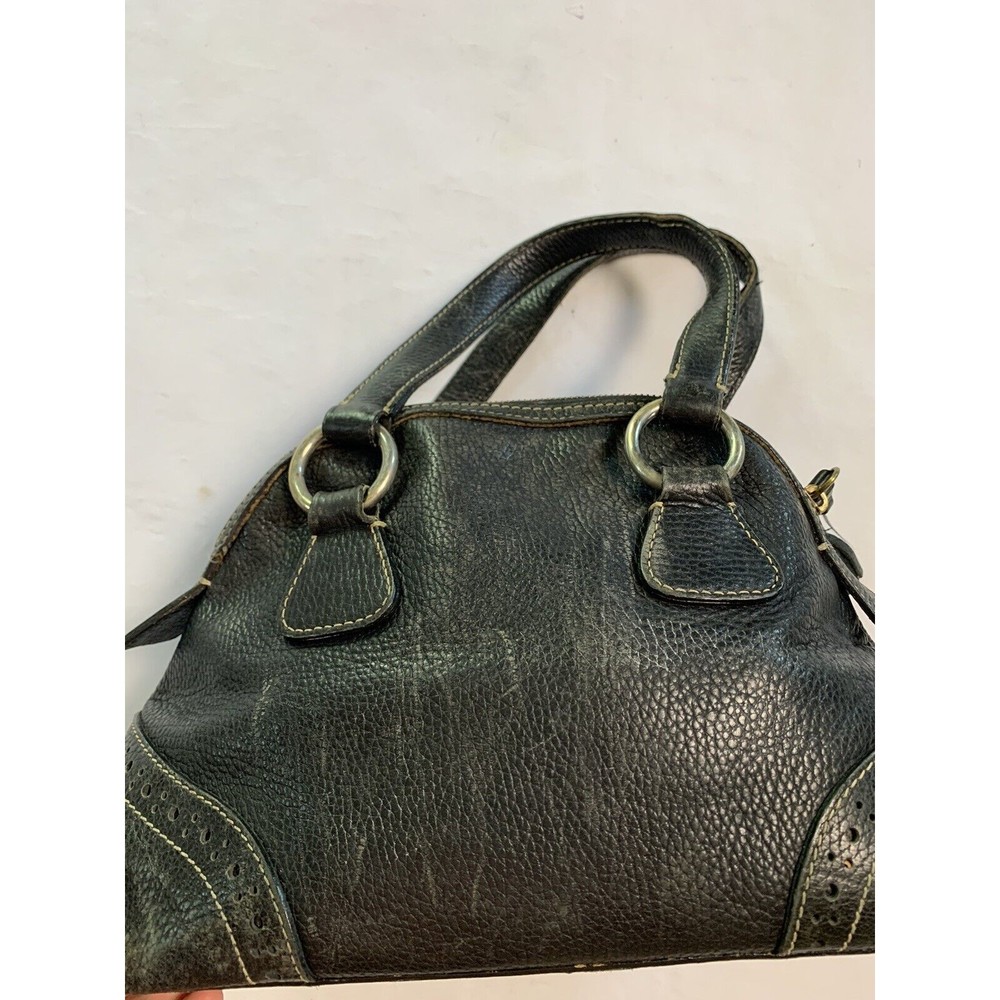 DOONEY & BOURKE Leather Black Bowler Pebble Handbag Purse Vtg - Picture 7 of 16